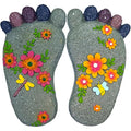 Stepping Stones - Resin Footprint Shaped Set of 2 (Light Gray)-Ruum Studio Home