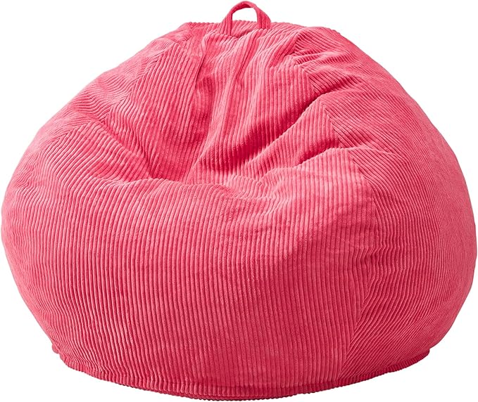 Hobestluk 2.5FT Bean Bag Chair Beanbags Small Bean Bag Chair with Filler Included Teardrop Bean Bag with Removable Cover for Bedroom Living Room (Small, Pink)-Ruum Studio Home