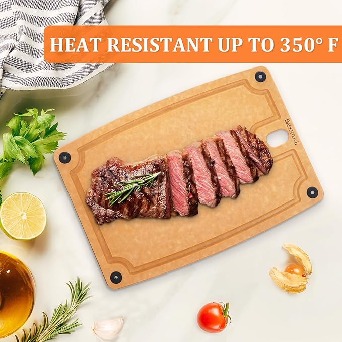 cutting boards for kitchen dishwasher - 2PC cutting board set double-sided with Non-Slip Feet and Juice Groove Composite chopping board for kitchen knife Friendly Cut Meat, Fruit,Vegetable-Ruum Studio Home