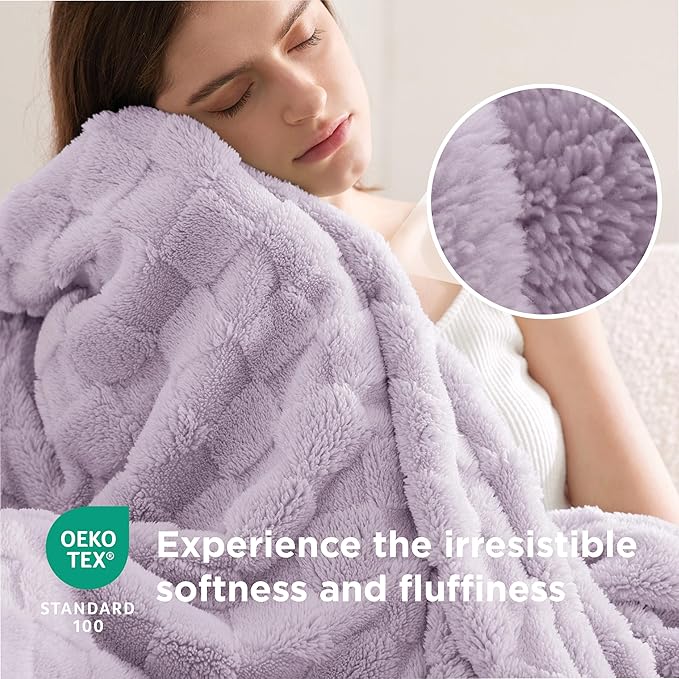 Bedsure GentleSoft Twin Blanket for Bed Lavender Fog - Super Soft Cozy Blankets for Women Men Girls, Cute Fuzzy Fleece Throws for Bedroom Couch, 60x80 Inches-Ruum Studio Home