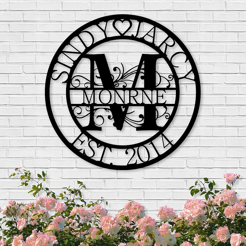 Custom Metal Sign | Personalized Family Name Sign | Monogram Wall Decor | Metal Name Sign| Split Letter Name | Anniversary Wedding Gifts| Custom Outdoor Signs | Metal Wall Art | Couple Gift-Ruum Studio Home