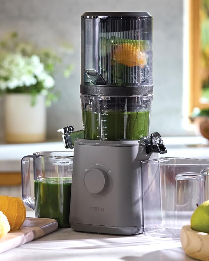 Nama J2 Cold Press Juicer – Self Feeding for Hands-Free Operation with Wide Mouth Hopper for Whole Recipe Loading, Zero Waste Masticating Juicer For More Juice, Less Pulp – Easy Cleanup & Assembly-Ruum Studio Home