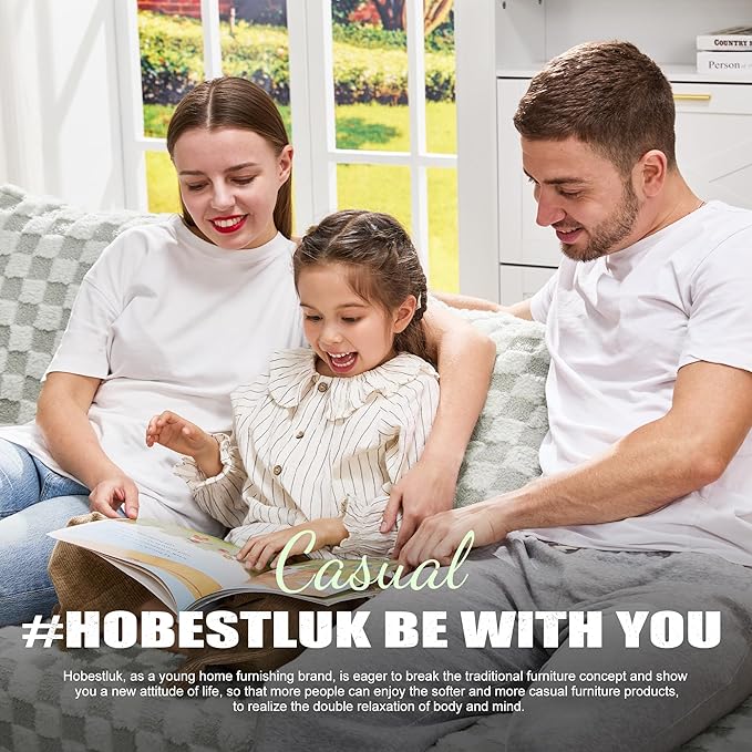 Hobestluk Modular Sectional Sofa Memory Foam Couch L Shape Sofa for Living Room Loveseat with Chaise Lounge Cloud Couch with Removable Cove (Plush GREYOLIVE, Loveseat with Chaise)-Ruum Studio Home