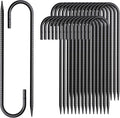 Rebar Stakes 12 Inch J Hook Ground Stakes Heavy Duty 30 Pack Chain Link Fence Stakes Galvanized Anchors Metal Tent Stakes for Wire Fencing Concrete Forming Trampolines Camping Canopies Shed Swing-Ruum Studio Home