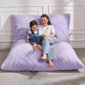 Hobestluk 3 in 1 Bean Bag Chair Giant Bean Bag Chairs for Adults with Plush Faux Fur Cover Convertible Bean Bag Floor Cushion with Machine Washable Cover for Living Room (Plush Purple)-Ruum Studio Home