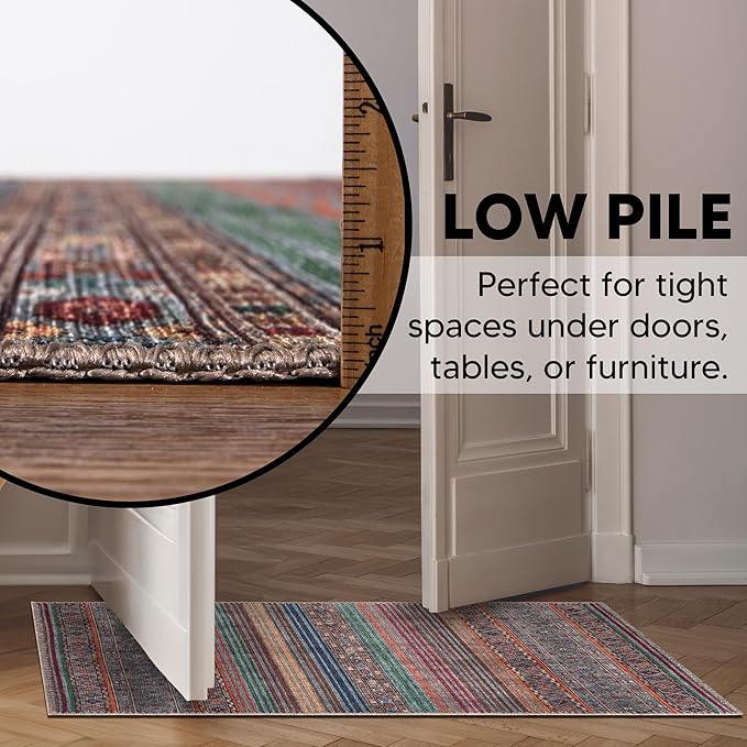 Keen Home Design 2x3 Rug - Machine Washable Entry Rug with Non-Slip Backing, Ideal for Enteryway, Kitchen, Bathroom, Laundry Room - Vintage, Easy Clean, Durable, Low Pile Rug - (2' x 3')-Ruum Studio Home