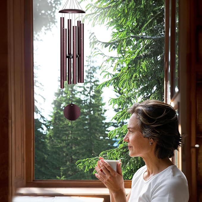45'' Large Wind Chimes for Outside with Deep Tone, Wind Chimes Outdoor Garden & Patio Hanging Décor, Sympathy Gifts. Bronze-Ruum Studio Home