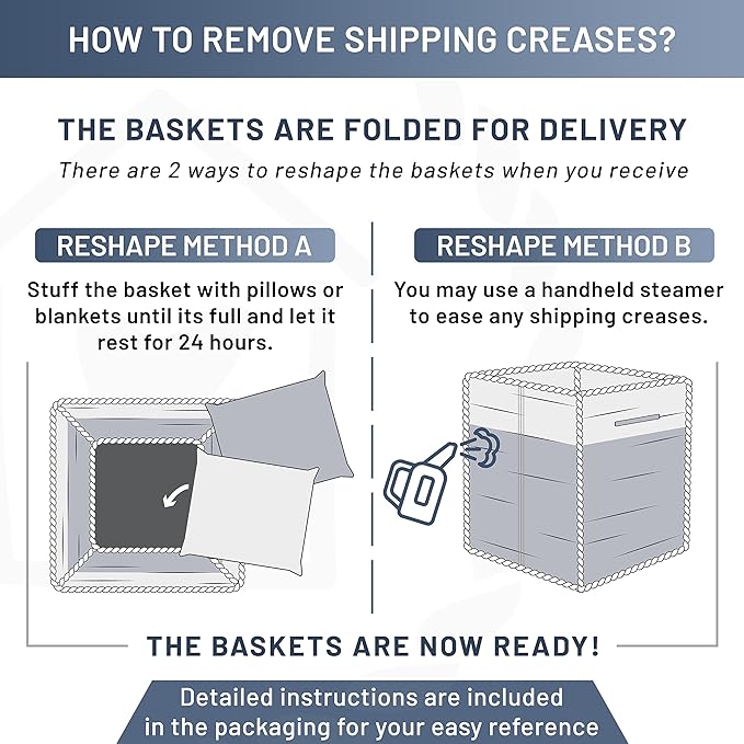 NaturalCozy 13 Inch Cube Storage Bins Cotton Rope Woven Baskets for Organizing 3-Pack | 13 x 13 Storage Cubes | Fabric Square Storage Baskets for Shelves Organizer, Kids Toy Bins, Closet Baby Nursery-Ruum Studio Home