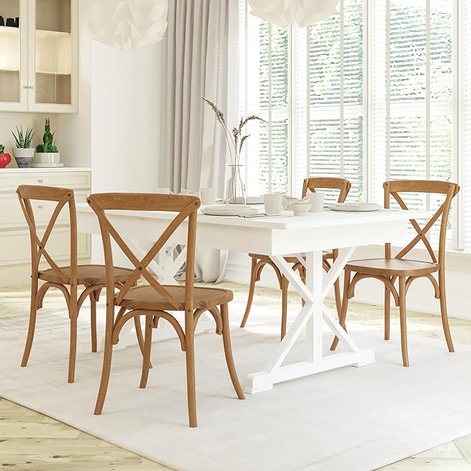 EMMA + OLIVER Light Brown X-Back Chair-Ruum Studio Home