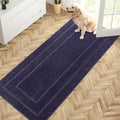 PURRUGS Dirt Trapping Door Mat 32" x 70", Non-Slip/Skid Machine Washable Entryway Rug, Dog Doormat, Super Absorbent Welcome Mat for Muddy Wet Shoes and Paws, Navy Blue-Ruum Studio Home
