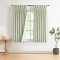 Vision Home Soft Green Pinch Pleated Full Blackout Curtains Linen Blended Room Darkening Curtain Panels 72 inch for Living Room Bedroom Thermal Insulated Pinch Pleat Drapes with Hooks 40" Wx72 Lx2-Ruum Studio Home