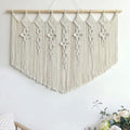 Achart Macrame Wall Hanging Large- Boho Wall Decor- large wall art- Wall Decor Living Room- Macrame Tapestry Boho Decor for Bedroom (Beige-Flower)-Ruum Studio Home