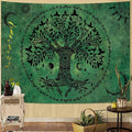Lunerfex Tree of Life Mandala Tapestry Boho Tapestry for Bedroom Green Tapestries Wall Hanging Living Room Wall Art and Home Decor 70x90-Ruum Studio Home