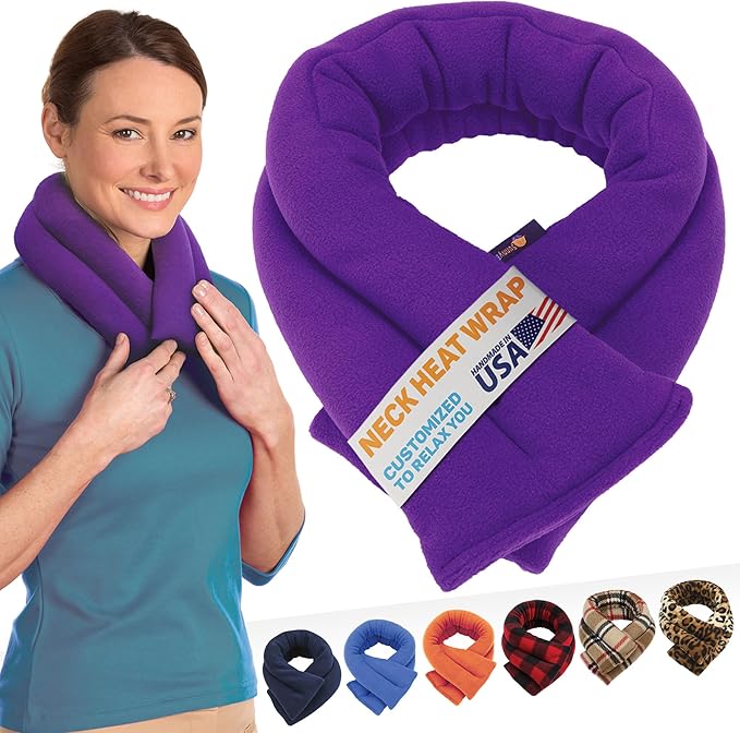 SunnyBay Microwave Heating Pad for Neck and Shoulders, Versatile Bean Bag Moist Heating Pad, Microwavable Neck Wrap, Weighted Hot or Cold Therapy, Made in USA (Purple)-Ruum Studio Home