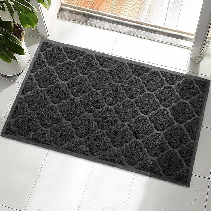 Door Mat Outdoor, 29x17, Welcome Mats for Entryway, Front Doormat for Home Entrance, Patio, Garage, RV Mats for Outside, Indoor Floor Mat, Durable, Non-Slip, Catches Muddy and Dirt(Black)-Ruum Studio Home