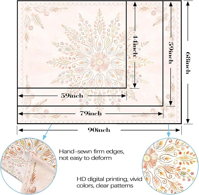 Lunerfex Floral Mandala Tapestry Boho Tapestry for Bedroom Orange Tapestries Wall Hanging Living Room Wall Art and Home Decor 44x60-Ruum Studio Home