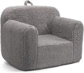 ALIMORDEN Kids Ultra-Soft Snuggle Foam Filled Chair, Toddler Cuddly Sherpa Reading Couch for Boys and Girls, Grey-Ruum Studio Home