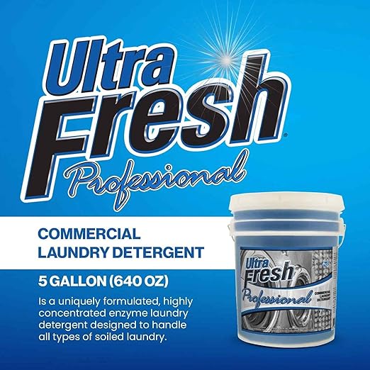 Ultra Fresh® Professional™ Commercial Laundry Detergent, 5 Gallons – Liquid with Easy Dispensing Pump for All Machine Types, up to 640 Loads-Ruum Studio Home