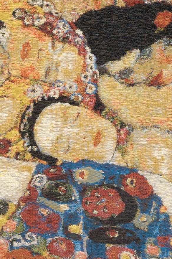 C Charlotte Home Furnishings Inc Virgin Faces Belgian Cushion Cover | Pure Cotton Decorative Cushion Case | Cushion Cover for Indoor Use | 17x17 Inch Cushion Cover for Living Room I by Gustav Klimt-Ruum Studio Home