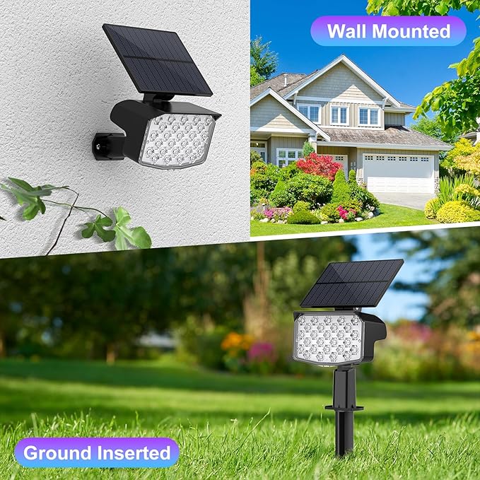 WELALO Solar Color Changing Spot Lights Outdoor, Waterproof Solar Christmas Lights with 9 Modes, Multicolor RGB Landscape Spotlights for Garden Yard Driveway Lawn Patio Pathway Decorations, 2 Pack-Ruum Studio Home