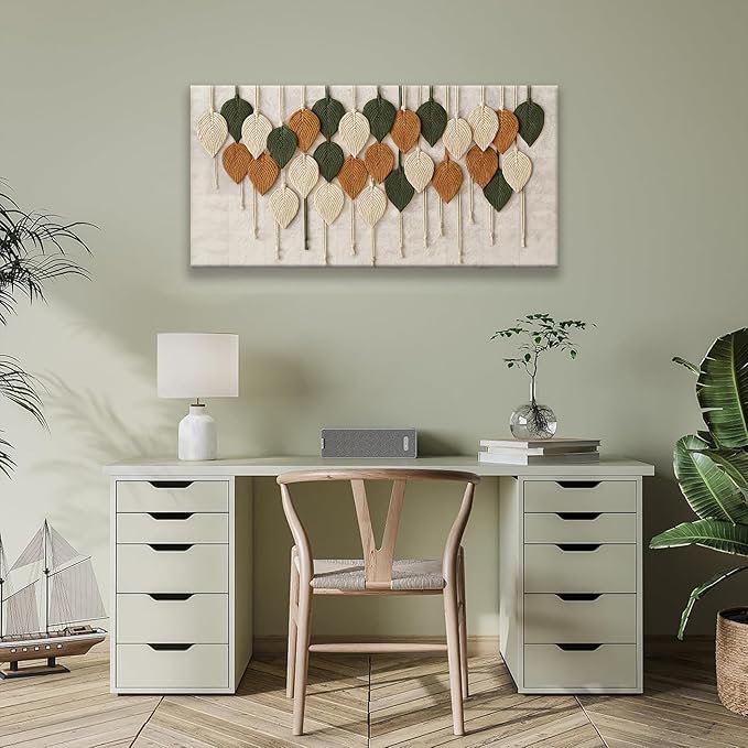 Tsomzxng Boho Wall Art Modern Wall Art Print Paintings Bohemian Feather Multicolor Canvas Wall Art Decor For Apartment Dorm Living Room Bedroom Nursery Backdrop Home Wall Decor 20"X 40"-Ruum Studio Home