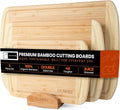 Bamboo Cutting Board Set – Charcuterie & Chopping Boards for Kitchen, Large & Small Sizes, Safe Cutting Boards for Meat, Cheese, Pizza – Home & Kitchen Gift Idea-Ruum Studio Home