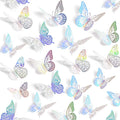 SAOROPEB 3D Butterfly Wall Decor, 72 Pcs 3 Styles 3 Sizes, Removable Metallic Wall Sticker Room Mural Decals for Kids Bedroom Nursery Classroom Party Decoration Wedding Decor DIY Gift (Laser)-Ruum Studio Home