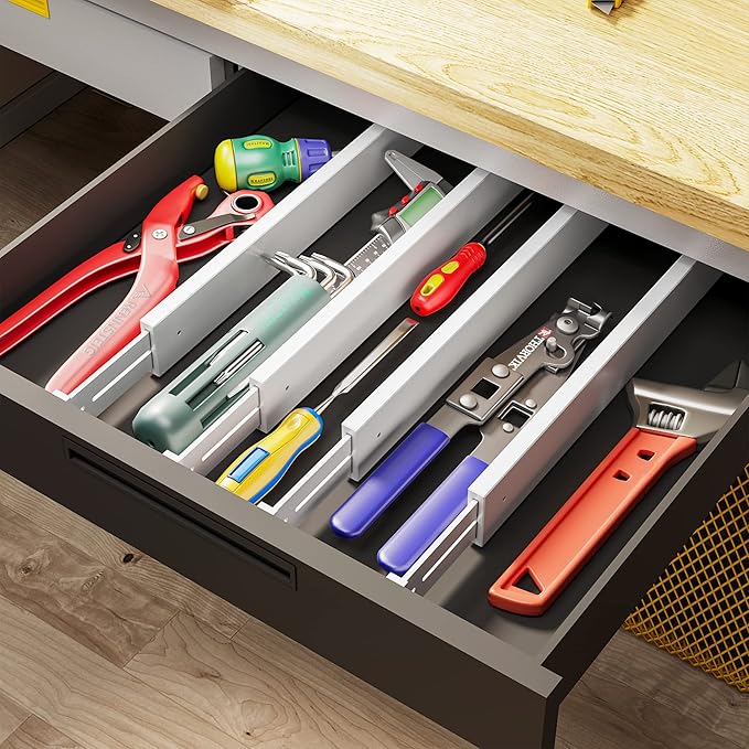 BAMEOS Drawer Dividers Bamboo Separators Organization Expandable Organizers for Kitchen Bedroom Bathroom Dresser Office 4-pack-Ruum Studio Home