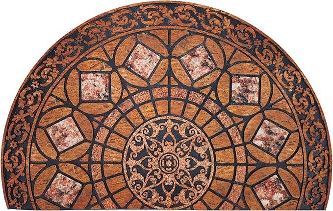CHICHIC Entrance Door Mat Large 18 x 30 Inch Entry Way Doormat Front Door Rugs Outdoors Heavy Duty Welcome Mat Non Slip Rubber Back Low Profile for Garage, Patio, High Traffic Area, Orange-Ruum Studio Home
