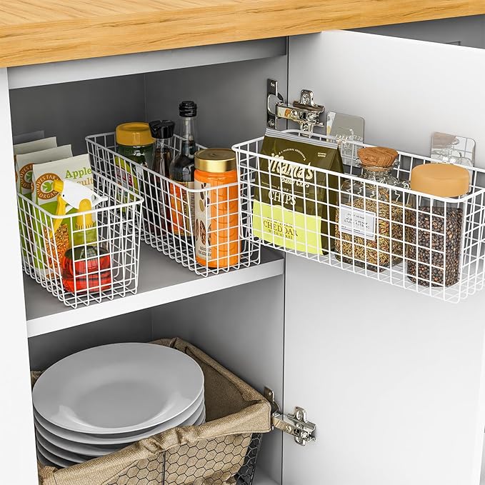 Joben Oligey 3 Set [Extra Large] Hanging Wall Wire Baskets, Farmhouse Food Storage Kitchen Pantry Laundry Closet Garage RV, White-Ruum Studio Home
