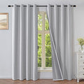 Blackout Curtains 90 Inch Length 2 Panels Set, 100% Black Out Textured Thermal Curtains, Grommet Privacy Light Blocking Drapes for Living Room Bedroom Luxury Deco(52W × 90L inch, Off-White)-Ruum Studio Home
