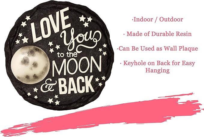 Spoontiques - Garden Décor - Moon & Back Stepping Stone - Decorative Stone for Garden-Ruum Studio Home