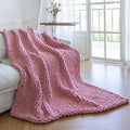 Chunky Knit Blanket - Luxury Soft Cozy 40 * 50 Throw Blanket,100% Woven Blanket Rope Knot Throw Blanket for Couch, Sofa, Home Decor, Gift - Machine Washable（Pink）-Ruum Studio Home
