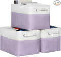Kntiwiwo Foldable Storage Bins 15" x 10" x 9.5" Fabric Storage Basket Cube with Handles Large Linen Closet Organizer Bins for Organizing Shelf Home, Set of 3, Purple-Ruum Studio Home