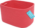 OrganiHaus Woven Storage Baskets for Organizing, Cotton Rope Organizer Bins for Shelves, Closet & Nursery, Dog Toy Basket, Decorative Bins for Toys, Towels & Books - 15x10x9, Red-Ruum Studio Home