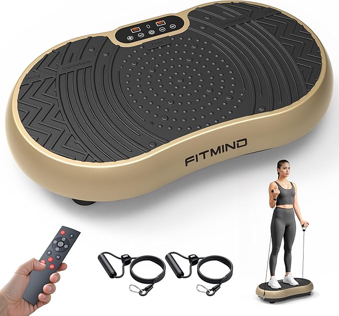 Vibration Plate Exercise Machine, 24" x 14" Extra-Large Vibration Plate for Lymphatic Drainage, Vibration Plates for Weight Loss, Relaxing, Recovery-Ruum Studio Home