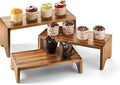 Acacia Wood Risers Display Stands Set of 3 - Wooden 3 Tier Cupcake Stand - 3 Tiered Riser for Vendors - Decorative Display Risers for Food Desserts Stand, Perfume, Funko POP at Party Wedding-Ruum Studio Home