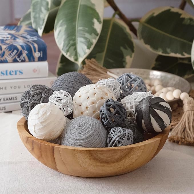 ANDALUCA Decorative Balls Bag Bowl Filler Home Decor (Grey)-Ruum Studio Home