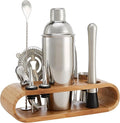 Amazon Basics 10-Piece Stainless Steel Bar Tools Set with Bamboo Stand Holder-Ruum Studio Home