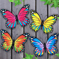 Oraytteo Metal Butterfly Wall Outdoor Decor - 4pcs 9.8inch Hanging Butterflies Wall Art Sculptures for Indoor and Outdoor Fence Patio Yard Home Wall Decorations, Gift for Mom Dad Friends-Ruum Studio Home