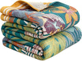 MSGKV Cotton Bed Blanket for Couch and Sofa Blankets for Living Room Bedroom Reversable Florals Throw 80"x90" Breathable Cozy Boho Blankets-Ruum Studio Home