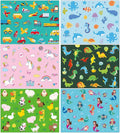Unicorn Mermaid Kids Placemats Set of 6 Transport Dinosaur Plastic Table Mats Toddler Children Farm Ocean Animal Place Mats Washable Table Decoration for Indoor Outdoor Party Kitchen Dining-Ruum Studio Home