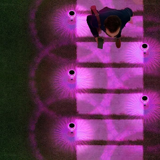 Halloween Solar Lights Outdoor 16 Pack Purple LED Waterproof Mushroom Outside Lights for Yard Garden Patio Pathway Walkway Landscape Halloween Decorations-Ruum Studio Home