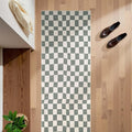 jinchan Runner Rug 2x6 Hallway Washable Modern Checkered Geometric Lattice Kids Bedroom Rug Indoor Floor Cover Non Slip Soft Carpet for Nursery Room Kitchen Laundry Room Home Grey-Ruum Studio Home