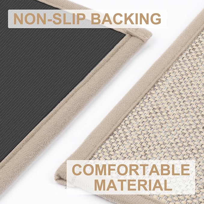 LEKEEPGO Door Mat 24"x47", Non Slip Door Mat Indoor Entrance, Rubber Backing Front Indoor Door mat Washable Absorbent Low-Profile Entryway Entry Resist Dirt Inside Door Mats, Khaki-Ruum Studio Home