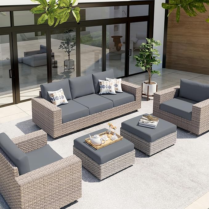 hyha Waterproof Couch Cushion Covers, Stretch Sofa Couch Seat Slipcover for Dog Washable, Non-Slip Waterproof Outdoor Cushion Covers for Patio Furniture Replacement (1 Piece for Medium, Dark Grey)-Ruum Studio Home