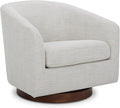 CHITA Swivel Accent Chair, FSC Certified Upholstered Fabric Barrel Chair for Living Room, Ivory-Ruum Studio Home