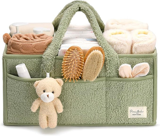 PeraBella Diaper Caddy Organizer for Changing Table, Storage Basket for Wipes, Gift for Baby Shower, Car Organizer, Nursery Organizer, Portable Storage-Ruum Studio Home