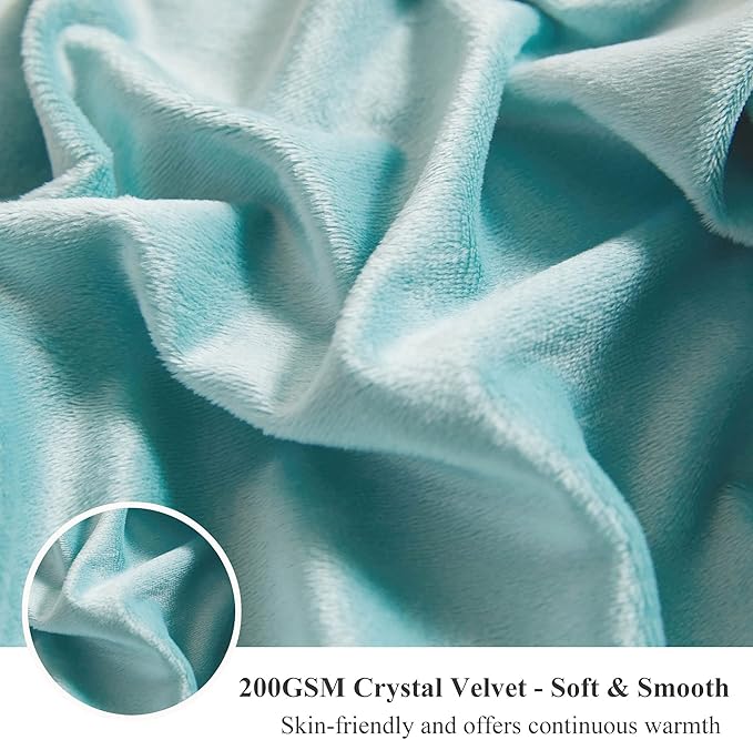 XeGe Luxury Faux Fur Blanket, Tie Dye Teal Soft Fluffy Throw, Shaggy Plush Decorative Couch Blanket, Turquoise Bed Furry Fuzzy Throw for Bedroom Living Room, Tie Dye Teal, 60x90-Ruum Studio Home