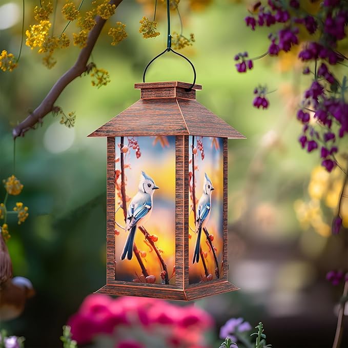 Solar Lanterns Outdoor, Waterproof Garden Hanging Lanterns with LED Flickering Flameless Candles for Mom Grandma Women Lantern Decorative Outdoor for Yard, Garden,Party Decor-Ruum Studio Home